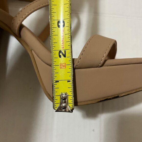 Y2K Strappy Platform Block Chunky Heel Sandal Women Sz 7 Soft Girl Glam Coquette - Picture 9 of 11